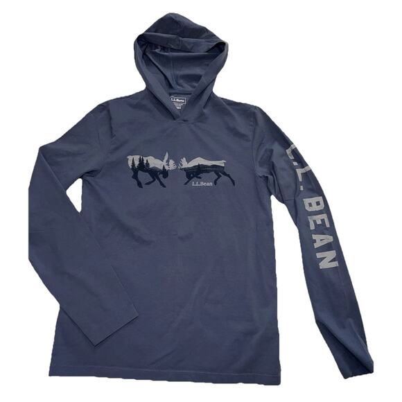 L.L. Bean Pajama Set Men Size S Blue Wicked Soft Knit Long-Sleeve Hoodie & Pants - Picture 2 of 16